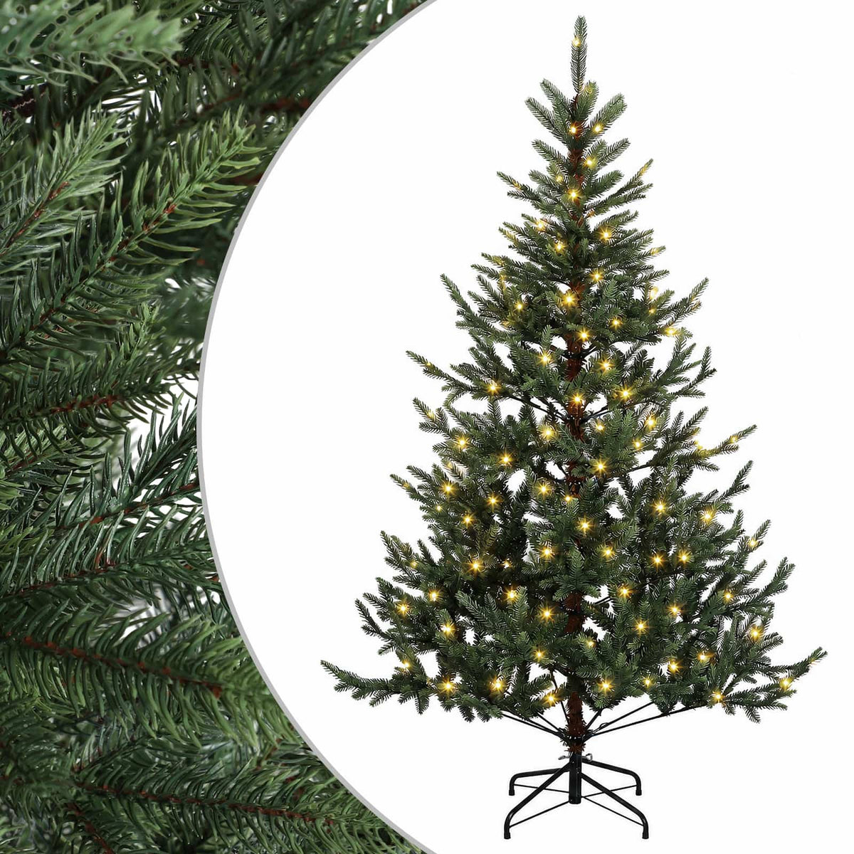 vidaXL Sztuczna choinka z zawiasami 240 cm 300 LED Ciepła biel