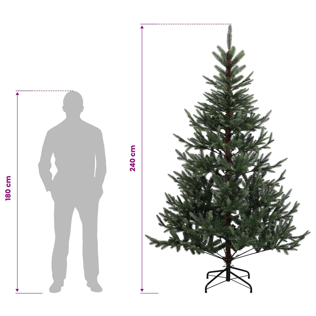 vidaXL Sztuczna choinka z zawiasami 240 cm 300 LED Ciepła biel