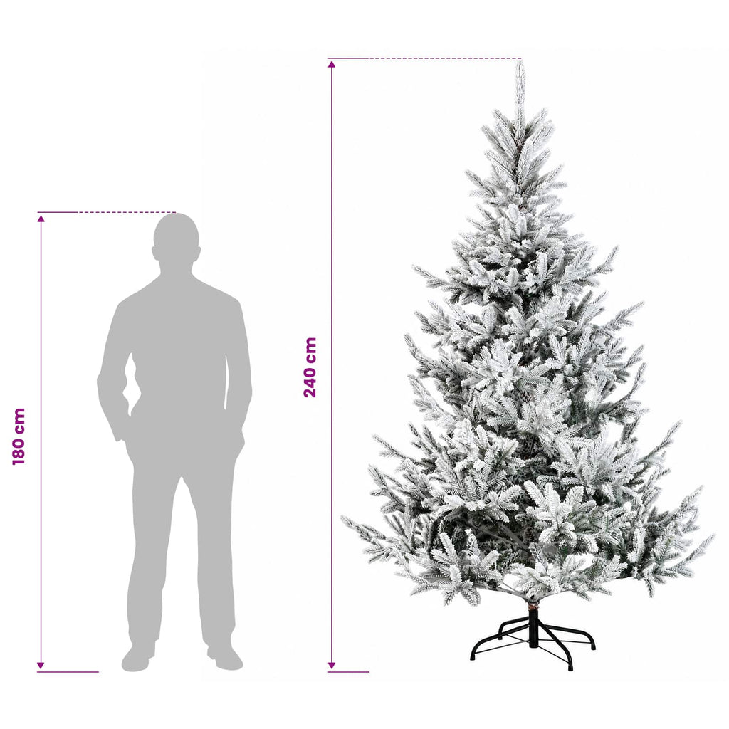 vidaXL Sztuczna choinka z zawiasami 240 cm 300 LED Ciepła biel