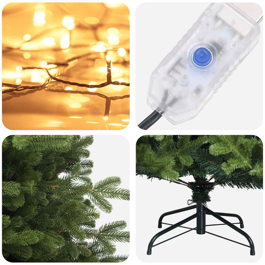 vidaXL Sztuczna choinka z zawiasami 180 cm 300 LED Ciepła biel