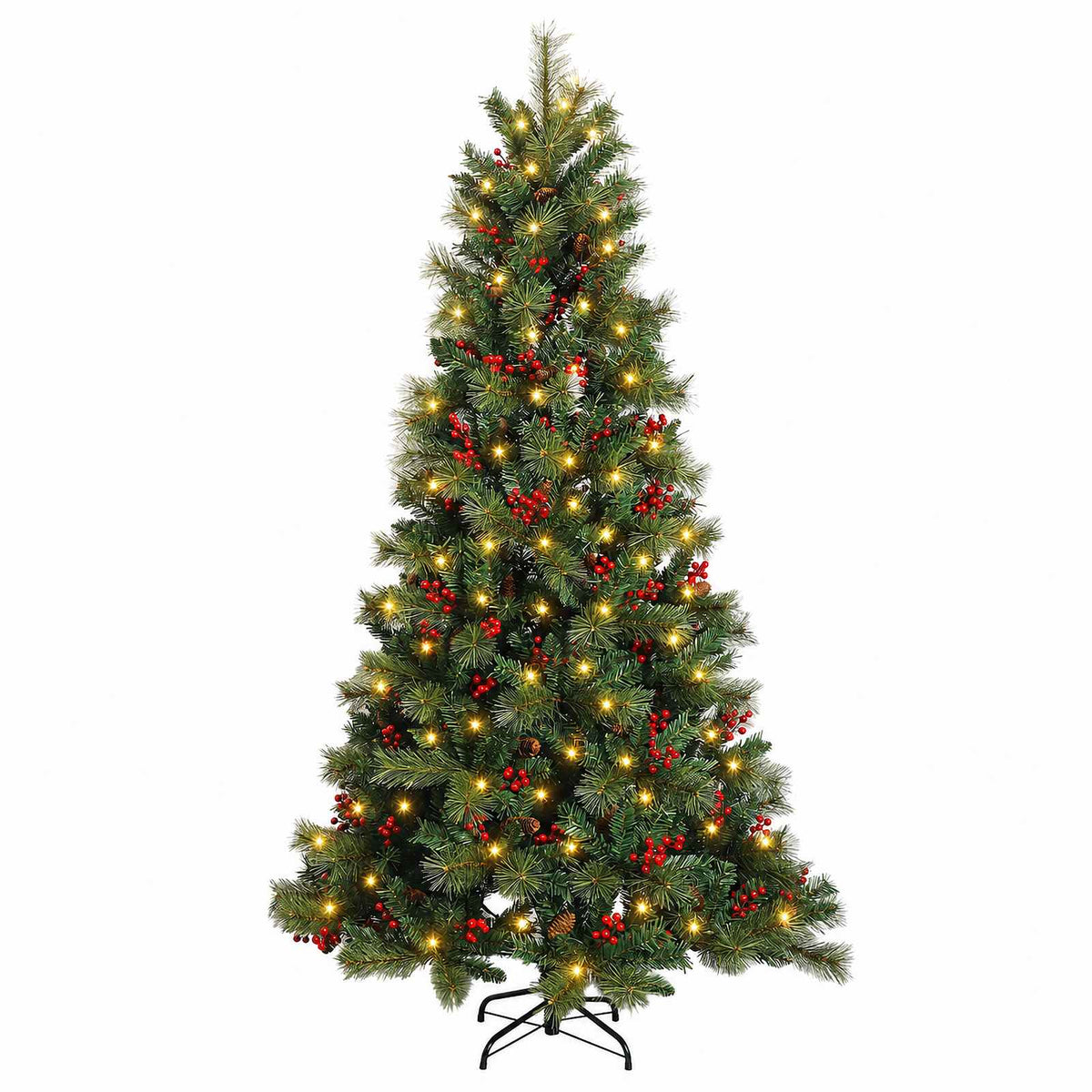 vidaXL Sztuczna choinka z zawiasami 240 cm 300 LED Ciepła biel
