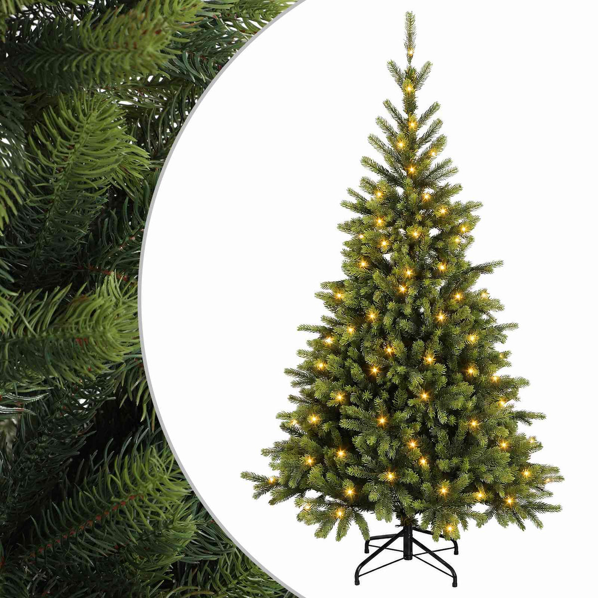 vidaXL Sztuczna choinka z zawiasami 180 cm 300 LED Ciepła biel