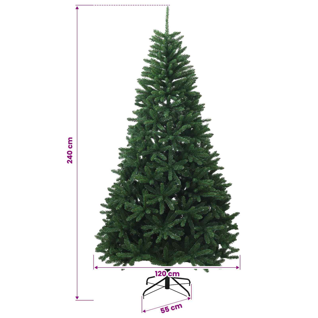 vidaXL Sztuczna choinka z zawiasami 240 cm 300 LED Ciepła biel