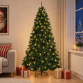 vidaXL Sztuczna choinka na zawiasach, ciemnozielona 300 cm 600 LED