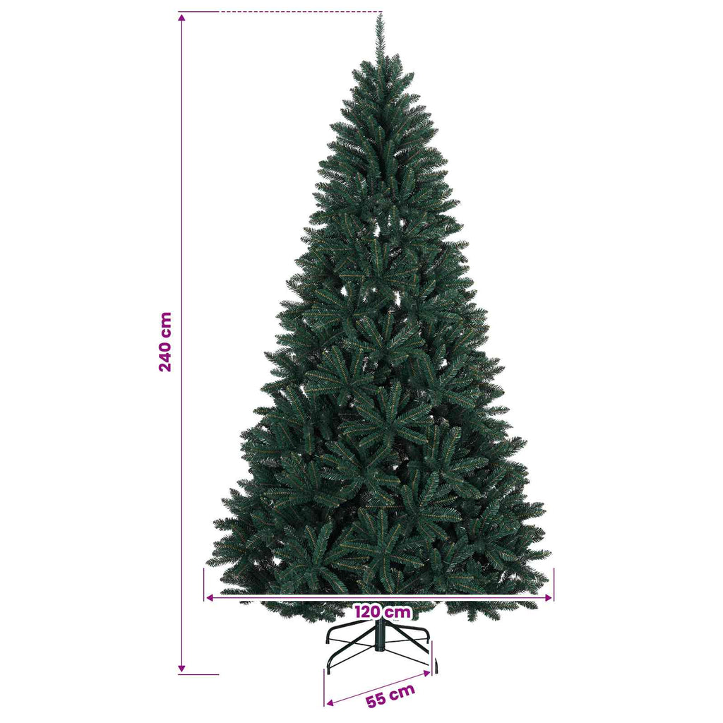 vidaXL Sztuczna choinka z zawiasami 240 cm 300 LED Ciepła biel