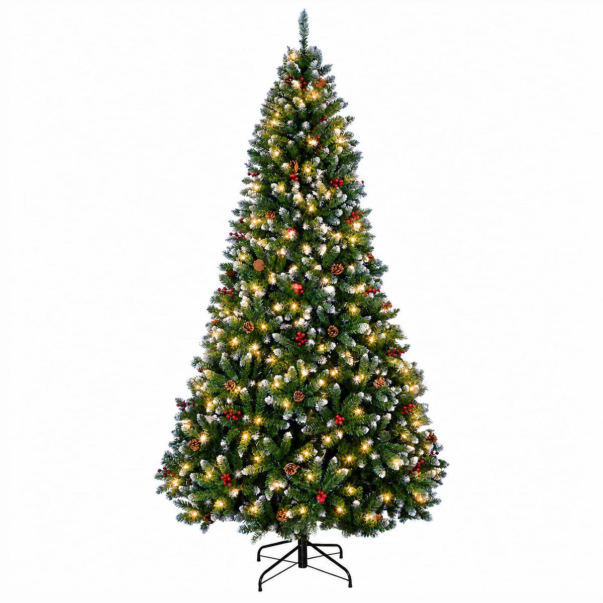 vidaXL Sztuczna choinka z zawiasami 210 cm 300 LED Ciepła biel