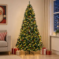 vidaXL Sztuczna choinka z zawiasami 240 cm 300 LED Ciepła biel