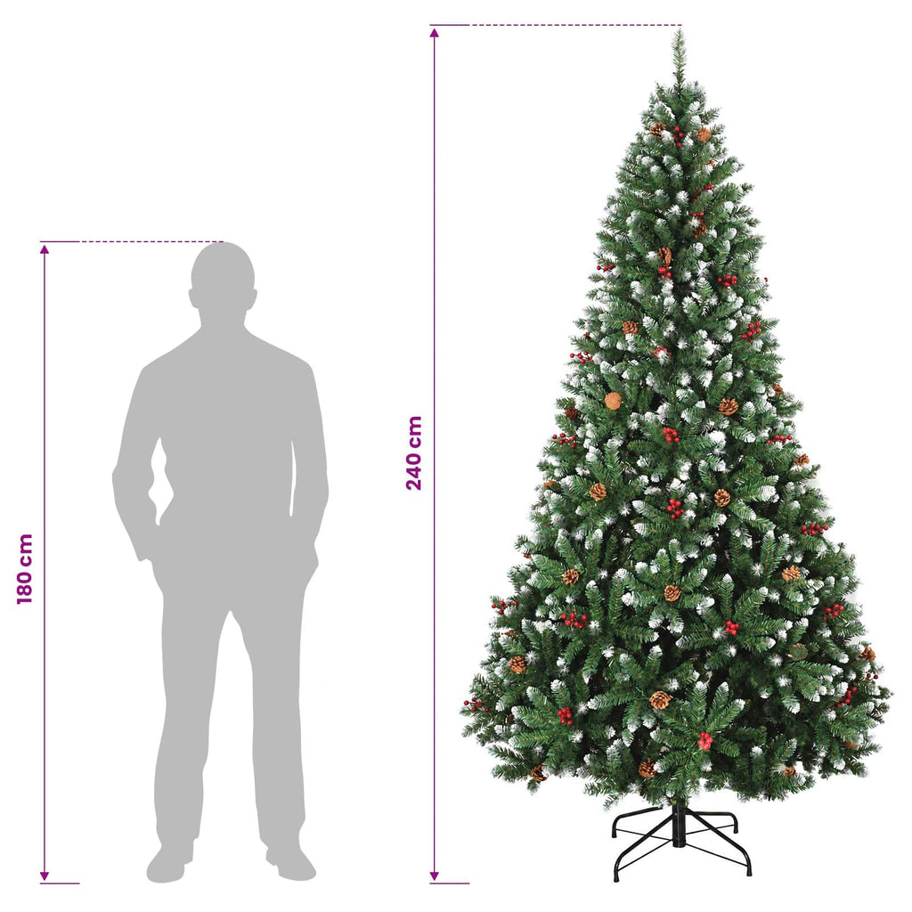 vidaXL Sztuczna choinka z zawiasami 240 cm 300 LED Ciepła biel