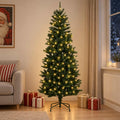vidaXL Sztuczna choinka z zawiasami 240 cm 300 LED Ciepła biel