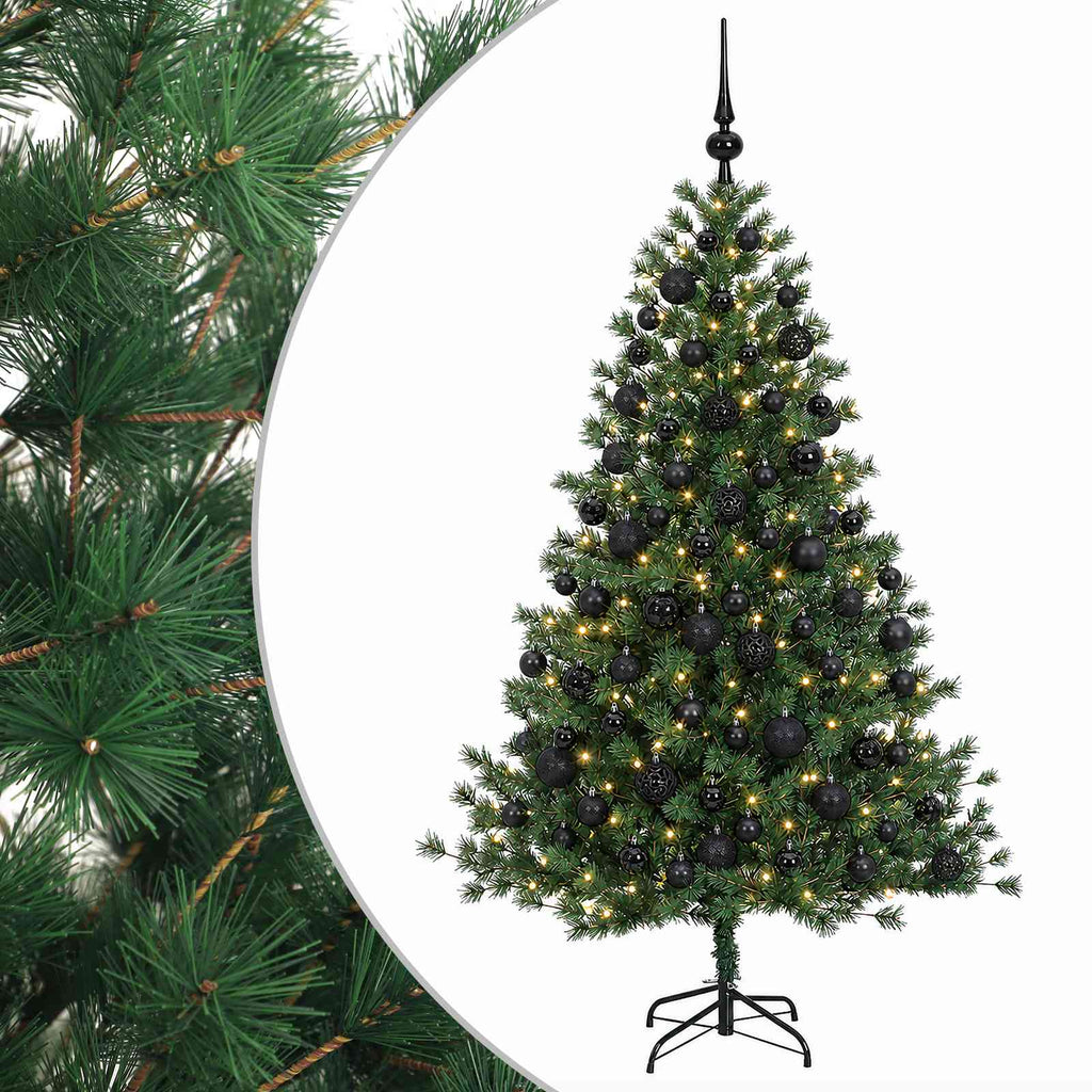 vidaXL Sztuczna choinka z bombką 210 cm 300 LED Ciepła biel