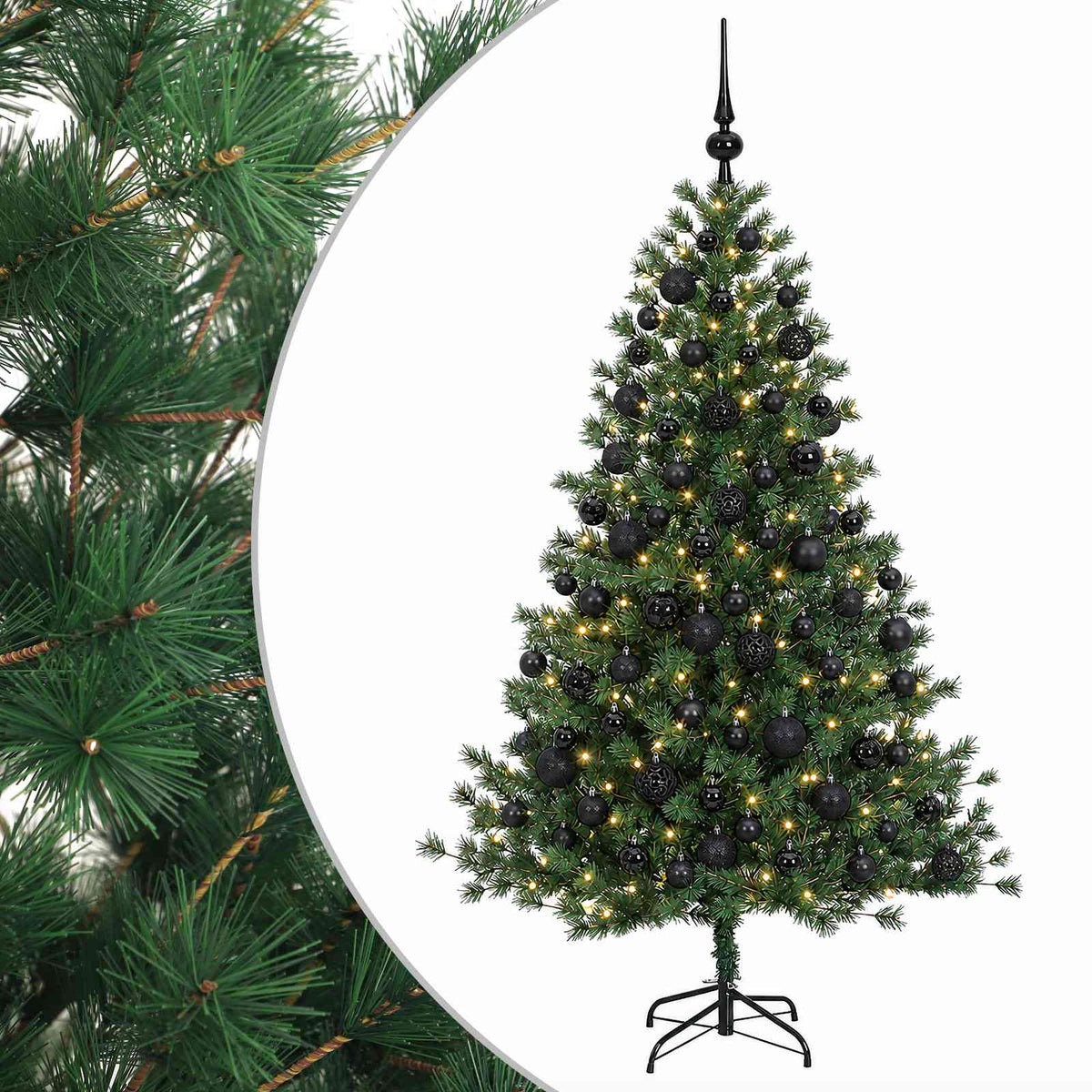 vidaXL Sztuczna choinka z bombką 210 cm 300 LED Ciepła biel