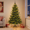 vidaXL Sztuczna choinka z bombkami 180 cm 300 LED Ciepła biel