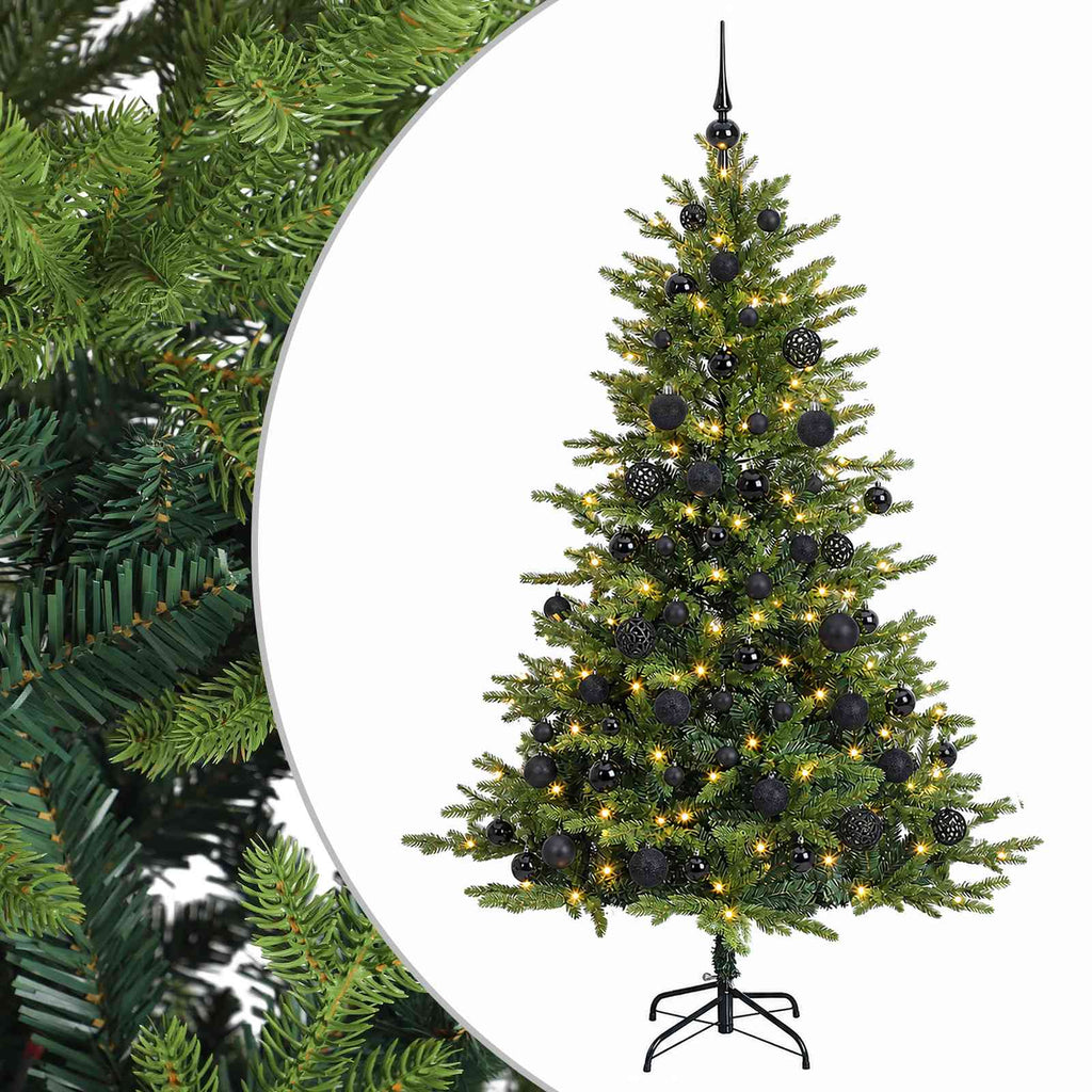 vidaXL Sztuczna choinka z bombkami 180 cm 300 LED Ciepła biel