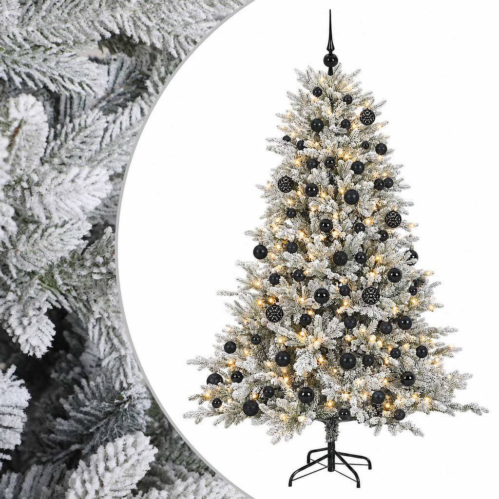 vidaXL Sztuczna choinka z bombkami 180 cm 300 LED Ciepła biel