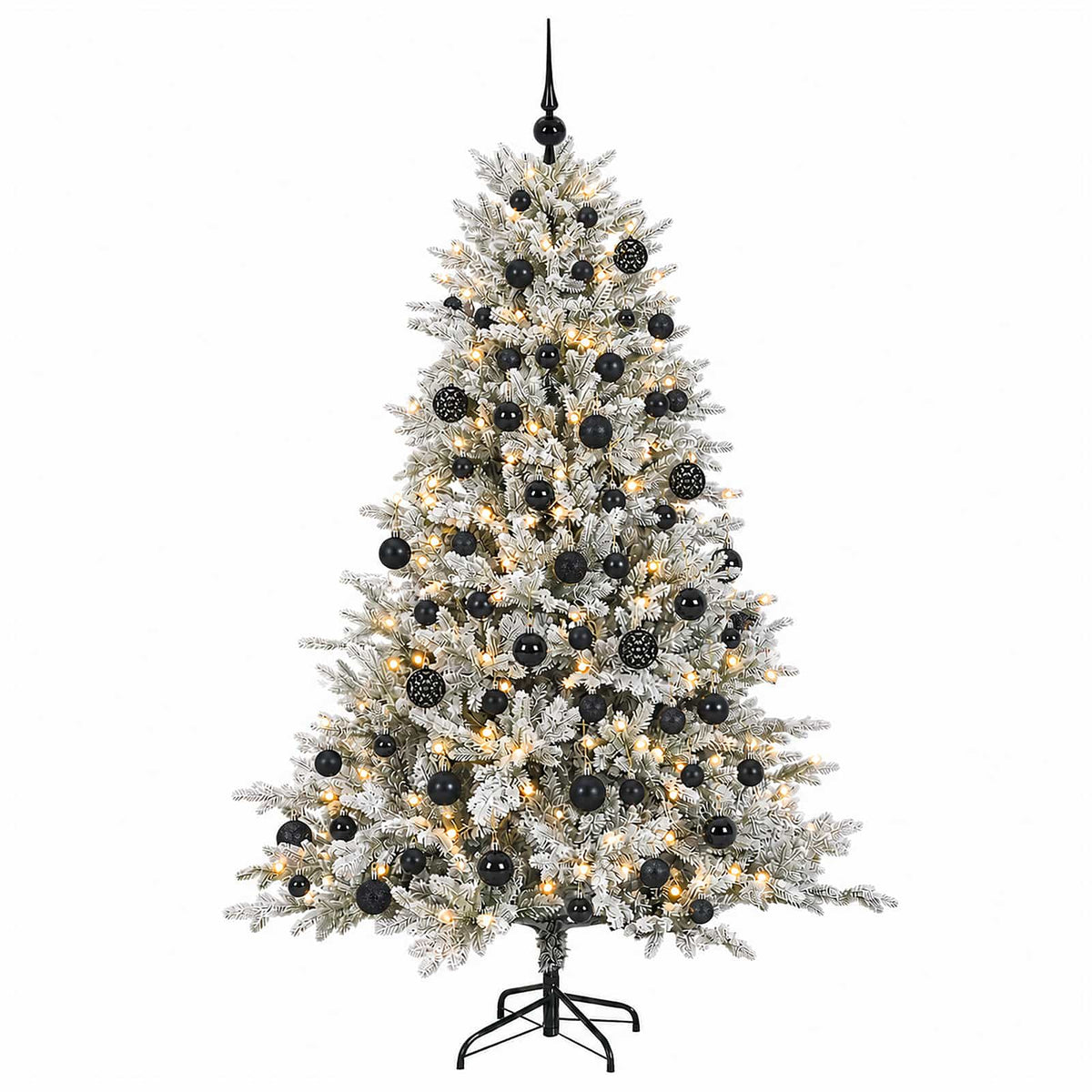 vidaXL Sztuczna choinka z bombkami 180 cm 300 LED Ciepła biel