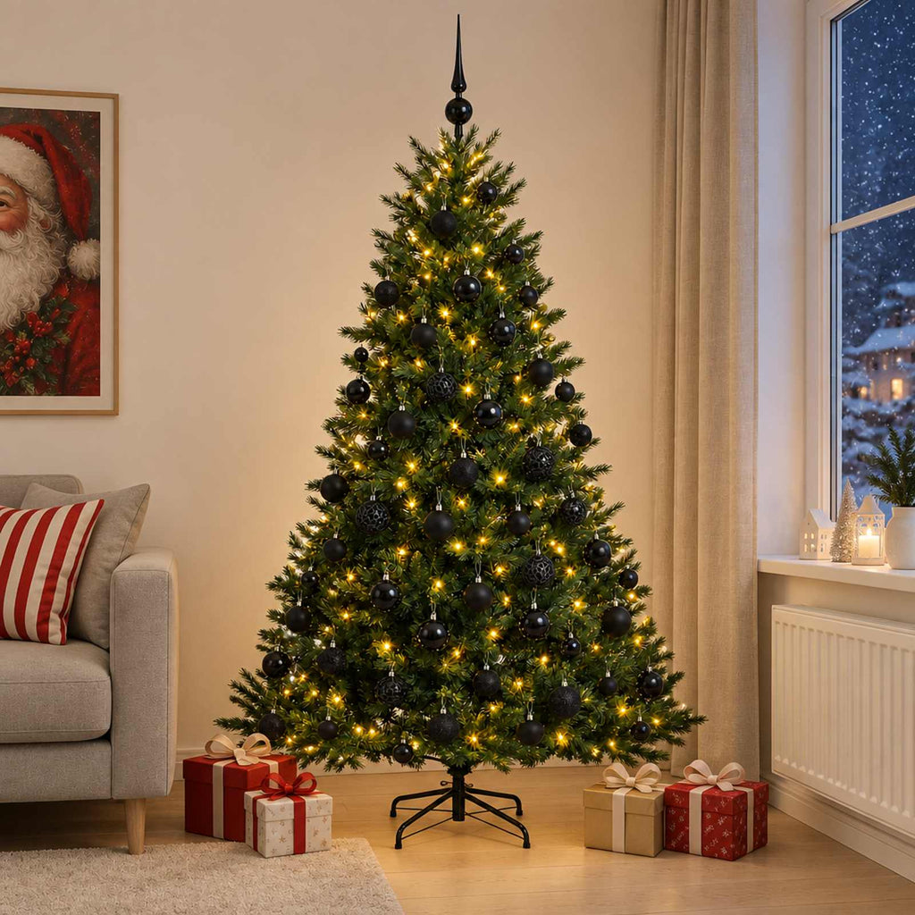 vidaXL Sztuczna choinka z bombką 240 cm 300 LED Ciepła biel