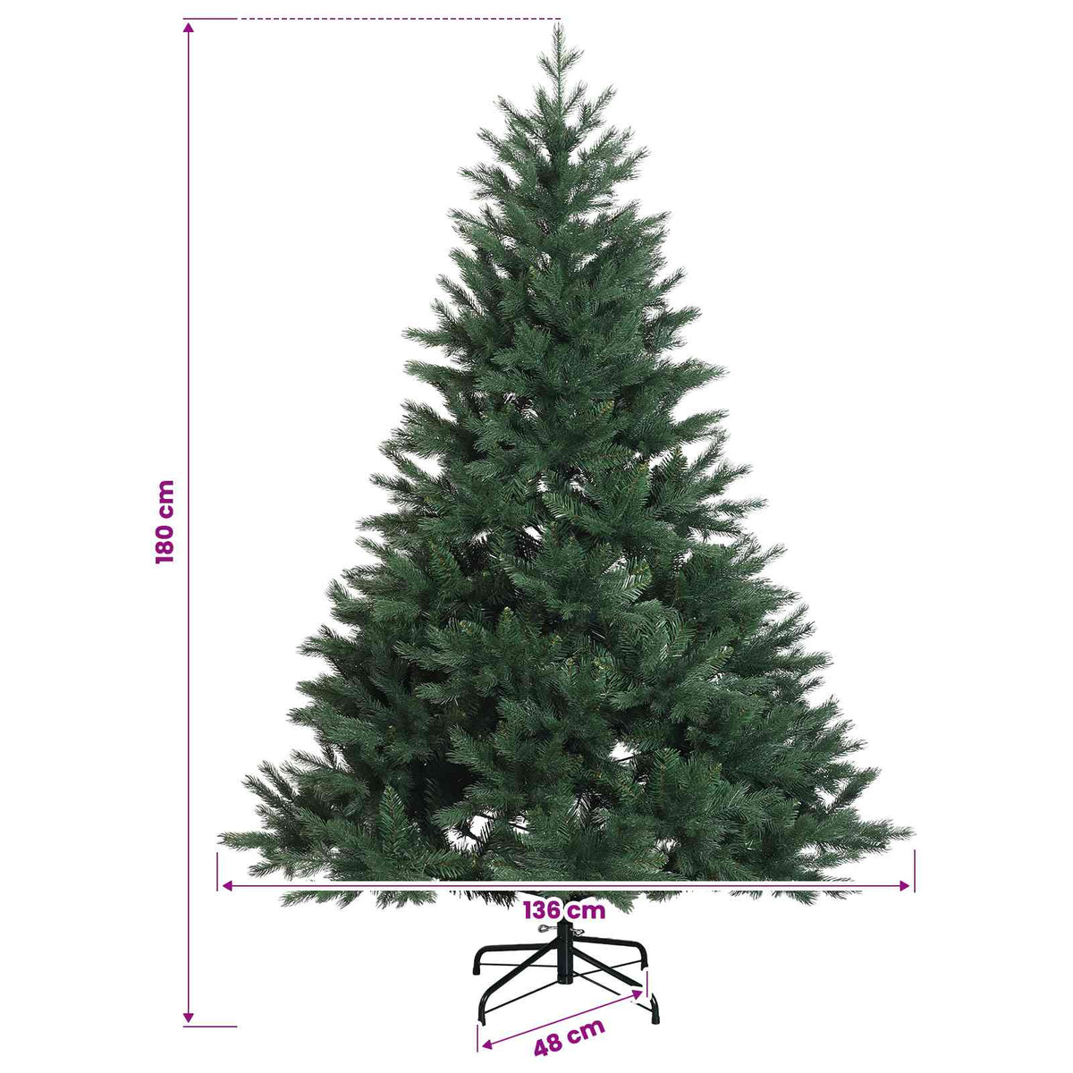 vidaXL Sztuczna choinka z bombką 180 cm 300 LED Ciepła biel