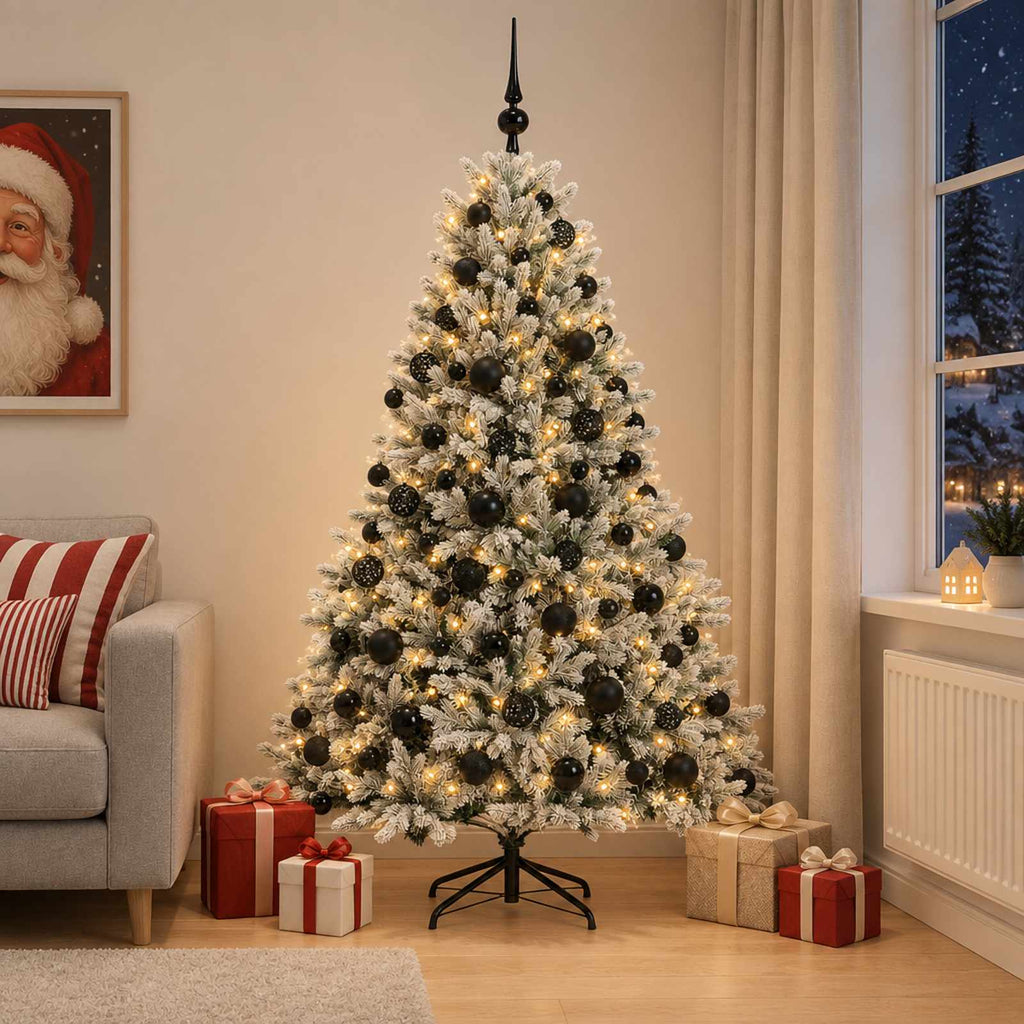 vidaXL Sztuczna choinka z bombką 210 cm 300 LED Ciepła biel