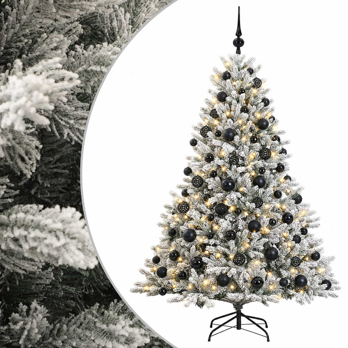 vidaXL Sztuczna choinka z bombką 210 cm 300 LED Ciepła biel