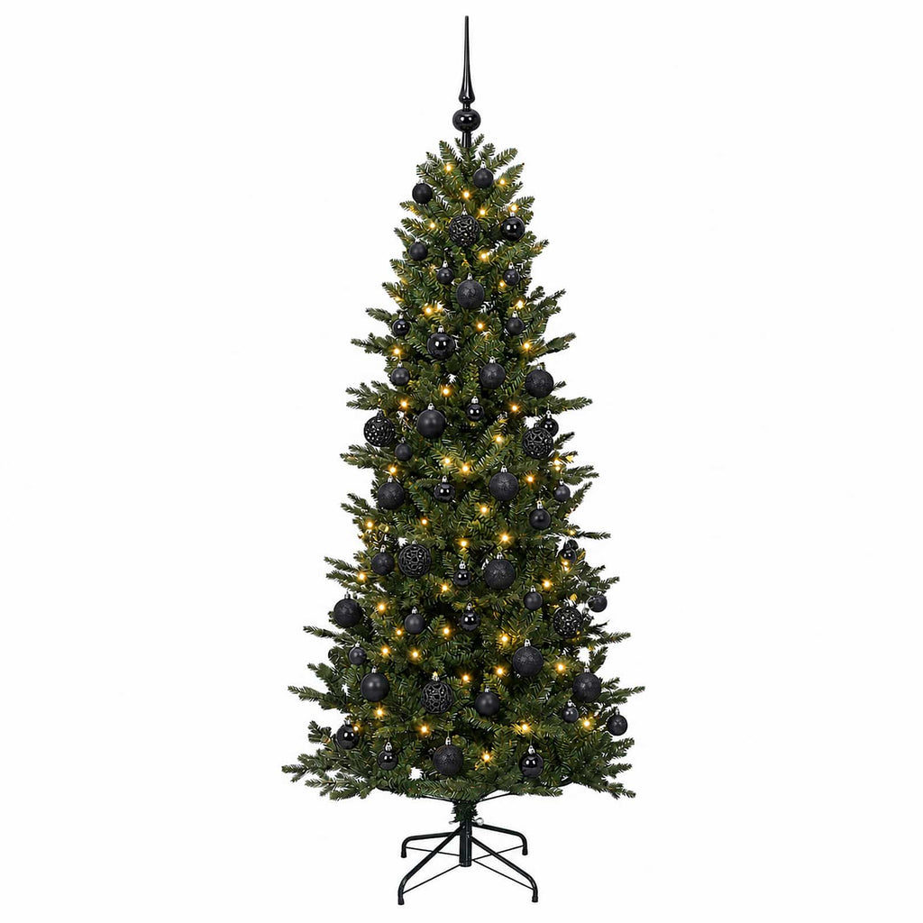 vidaXL Sztuczna choinka z bombką 180 cm 300 LED Ciepła biel PVC i PE