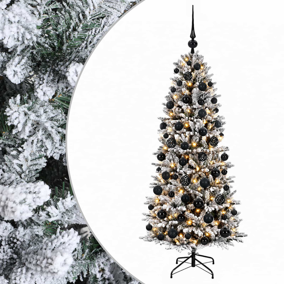 vidaXL Sztuczna choinka z bombką 240 cm 300 LED Ciepła biel PVC i PE