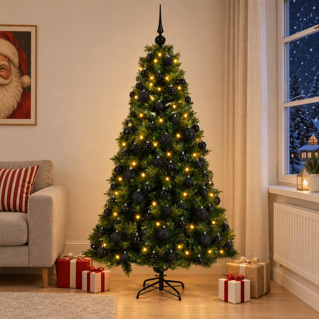 vidaXL Sztuczna choinka z bombką 180 cm 300 LED Ciepła biel