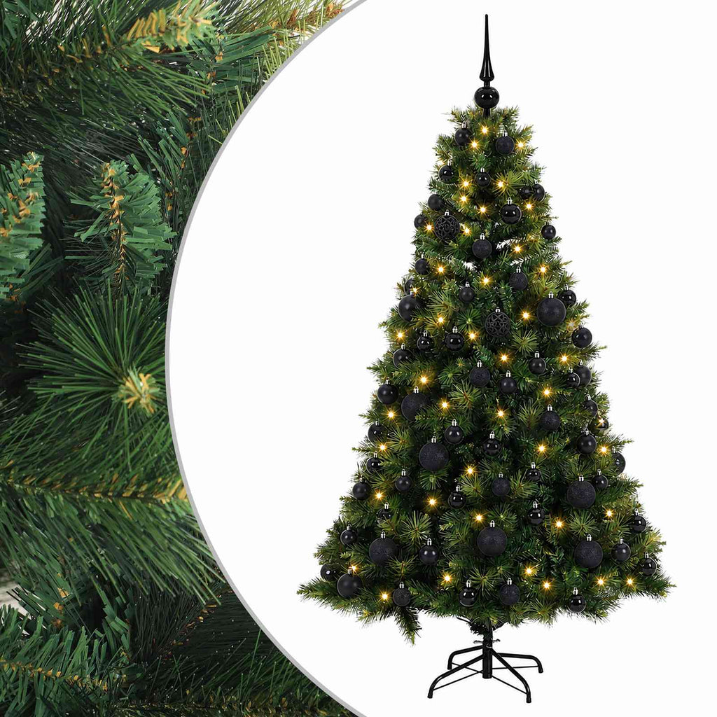 vidaXL Sztuczna choinka z bombką 210 cm 300 LED Ciepła biel
