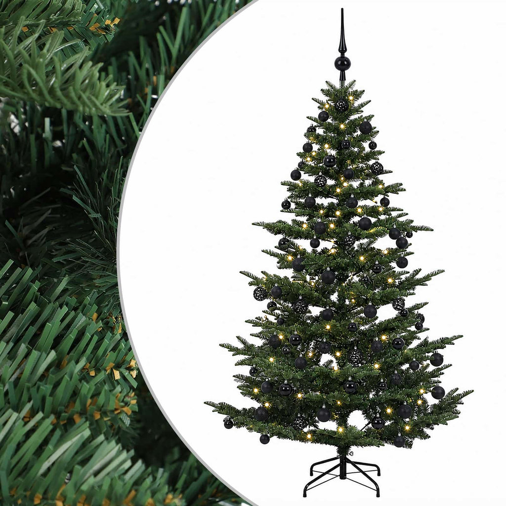vidaXL Sztuczna choinka z bombką 180 cm 300 LED Ciepła biel PE i PVC
