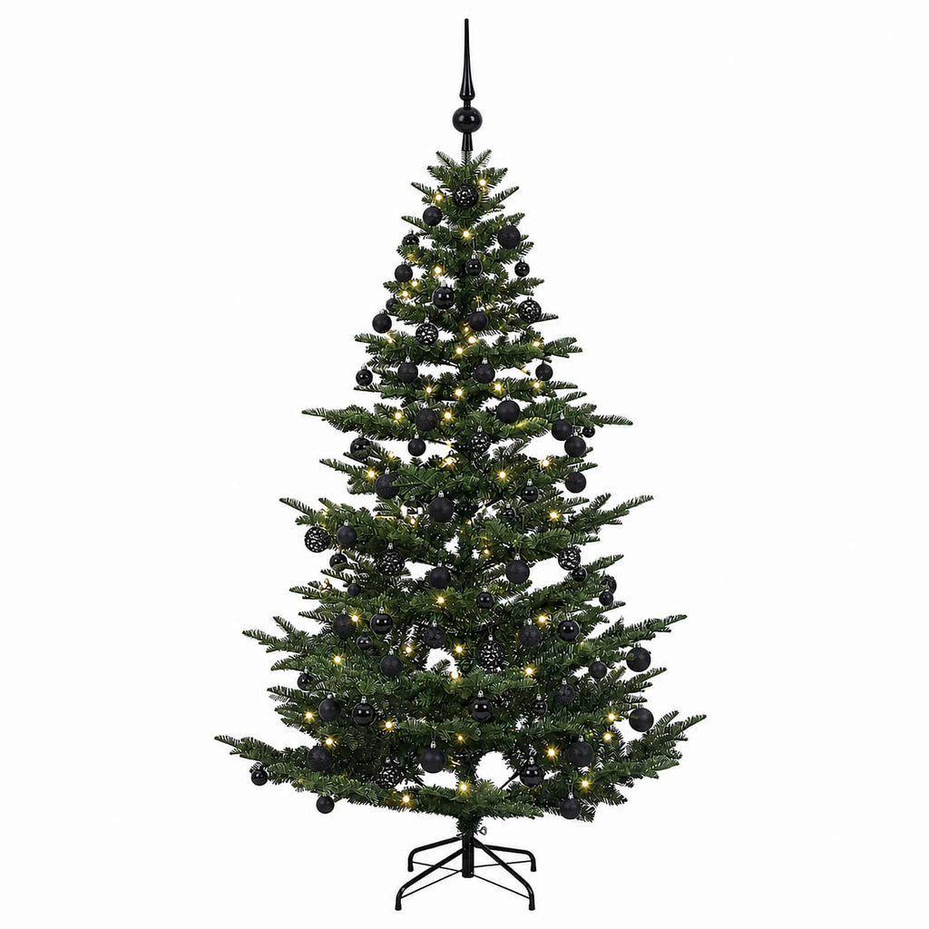vidaXL Sztuczna choinka z bombką 210 cm 300 LED Ciepła biel PE i PVC
