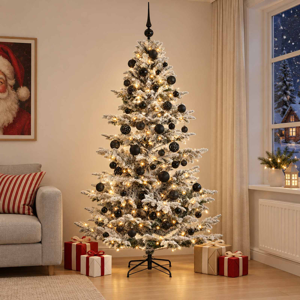 vidaXL Sztuczna choinka z bombką 180 cm 300 LED Ciepła biel PE i PVC