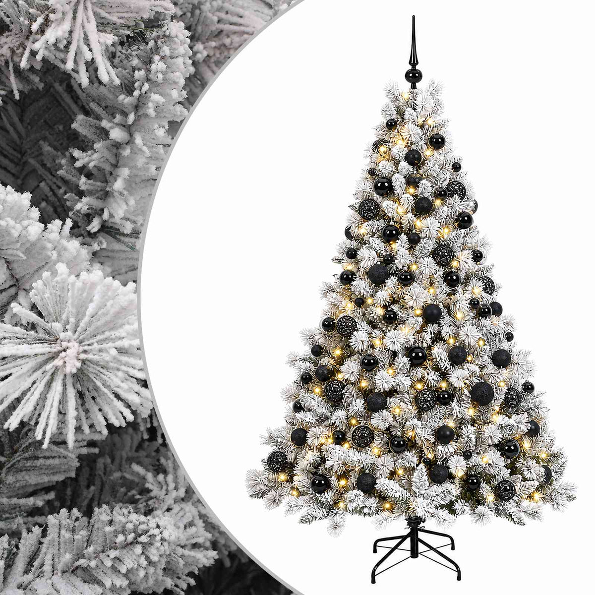 vidaXL Sztuczna choinka z bombkami 180 cm 300 LED Ciepła biel