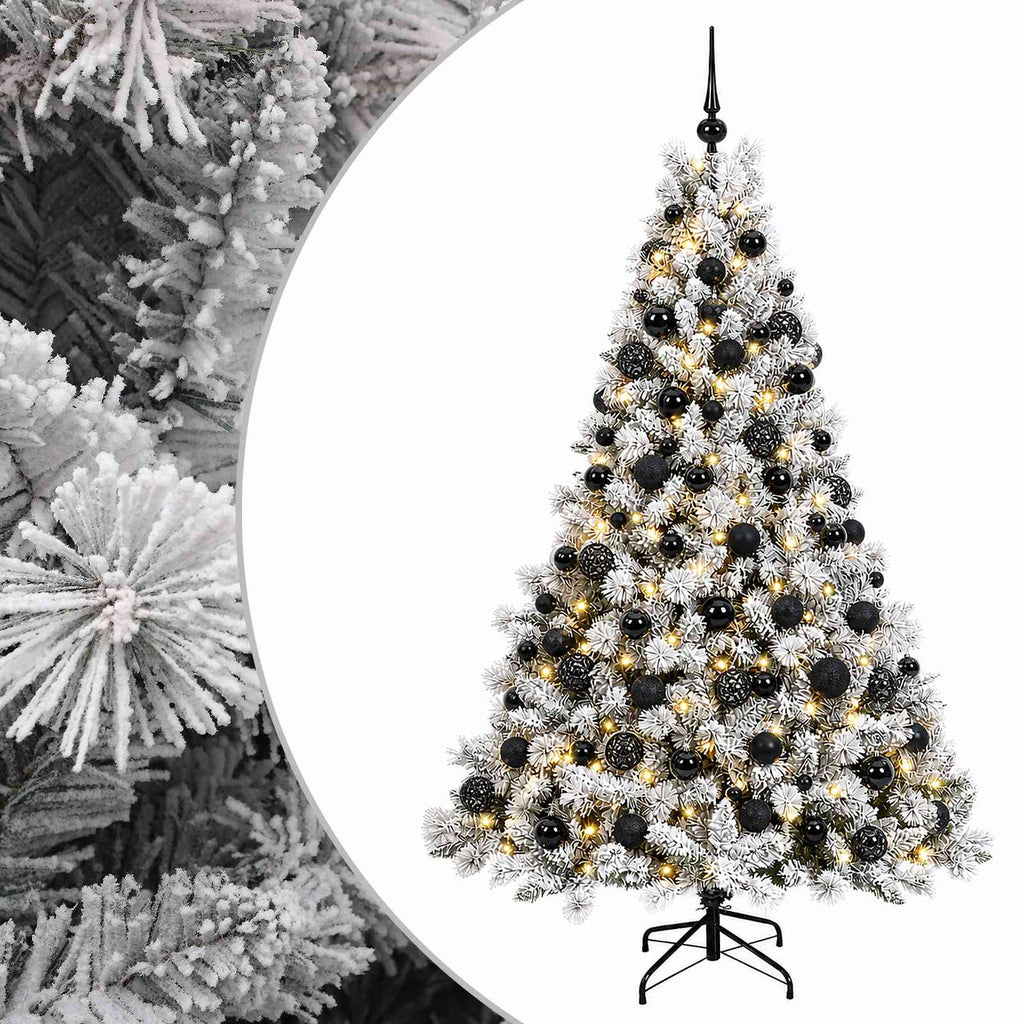 vidaXL Sztuczna choinka z bombkami 240 cm 300 LED Ciepła biel