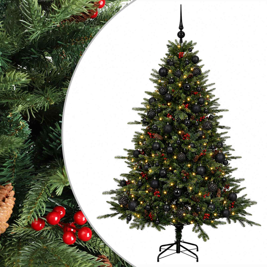 vidaXL Sztuczna choinka z bombką 210 cm 300 LED Ciepła biel