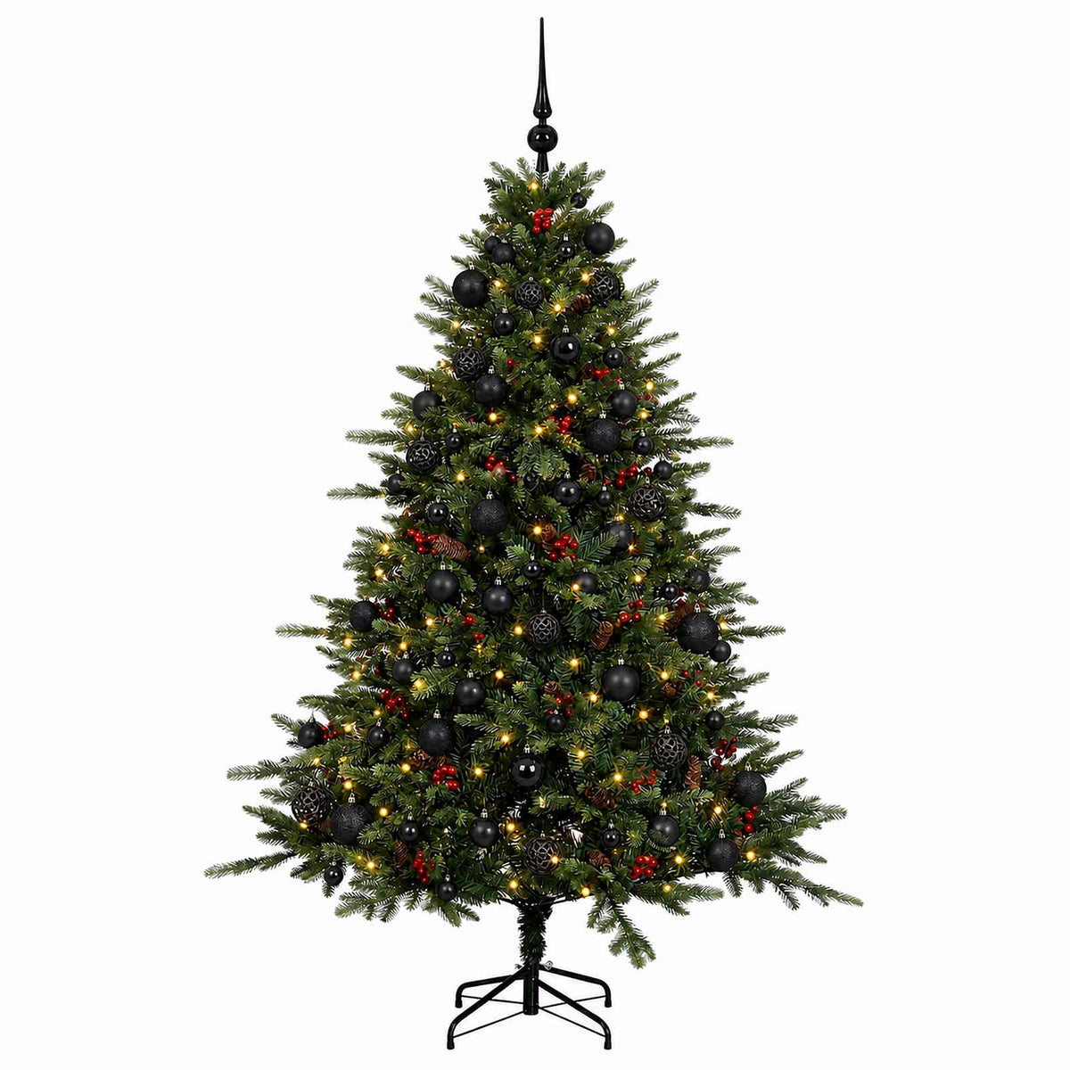 vidaXL Sztuczna choinka z bombką 210 cm 300 LED Ciepła biel