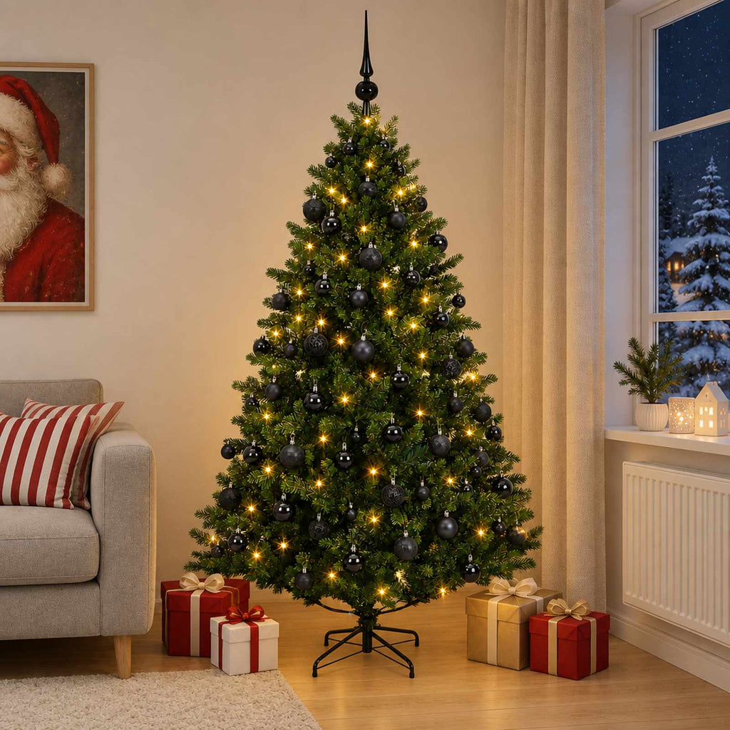 vidaXL Sztuczna choinka z bombką 210 cm 300 LED Ciepła biel