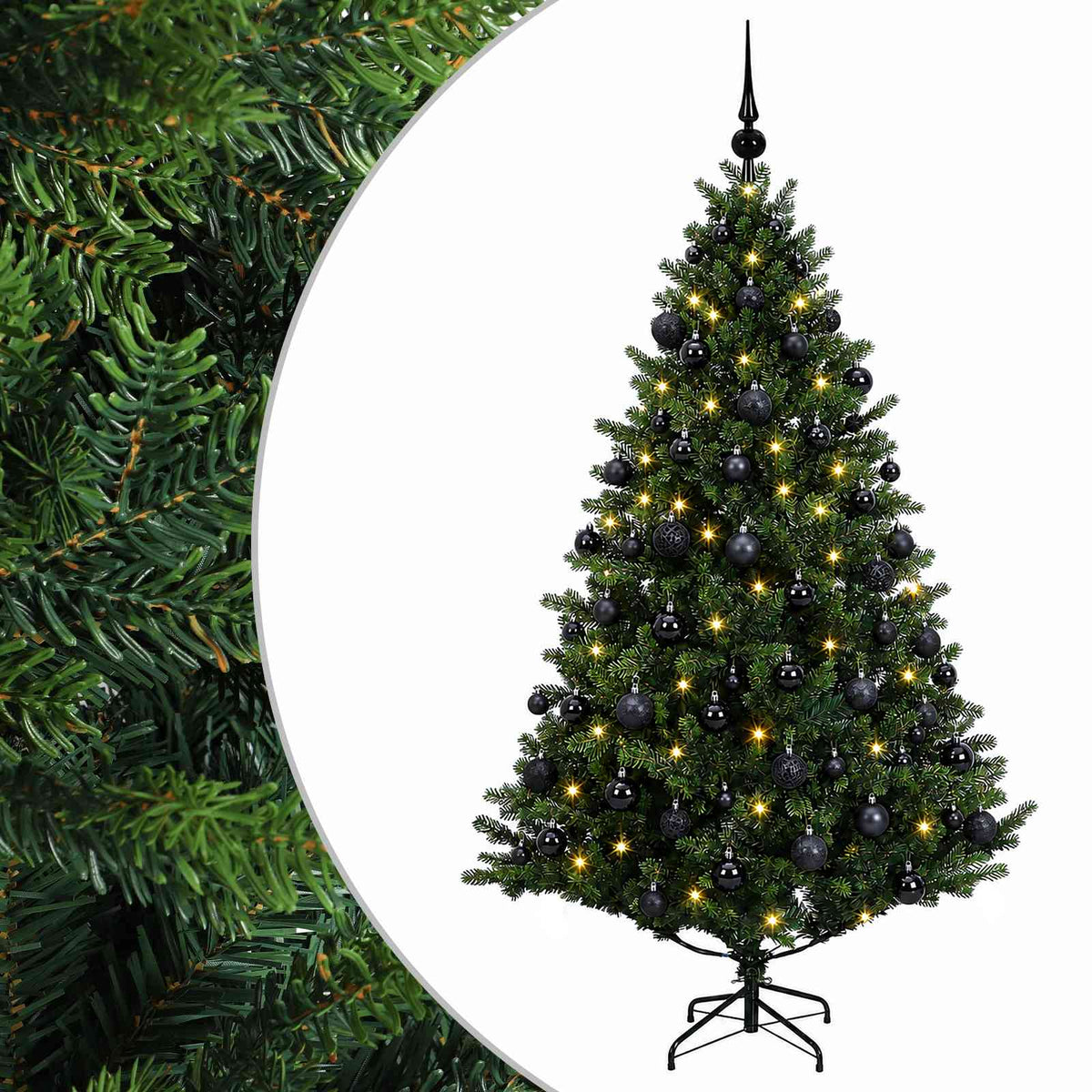 vidaXL Sztuczna choinka z bombką 210 cm 300 LED Ciepła biel