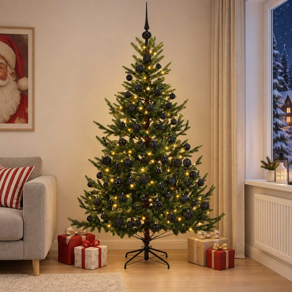 vidaXL Sztuczna choinka z bombką 180 cm 300 LED Ciepła biel
