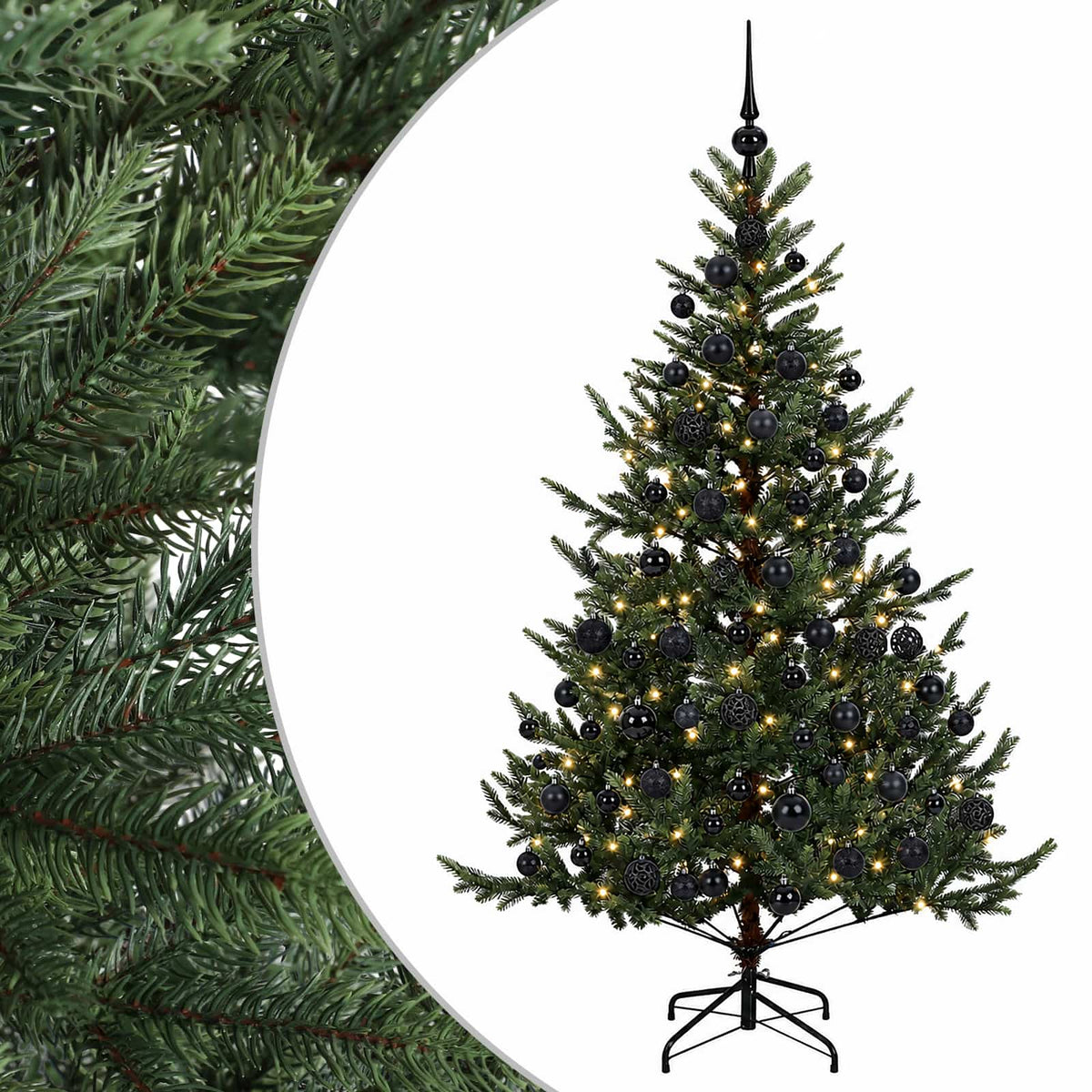vidaXL Sztuczna choinka z bombką 210 cm 300 LED Ciepła biel