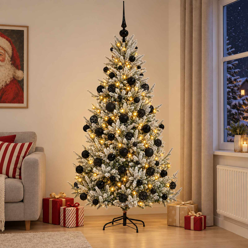 vidaXL Sztuczna choinka z bombką 210 cm 300 LED Ciepła biel