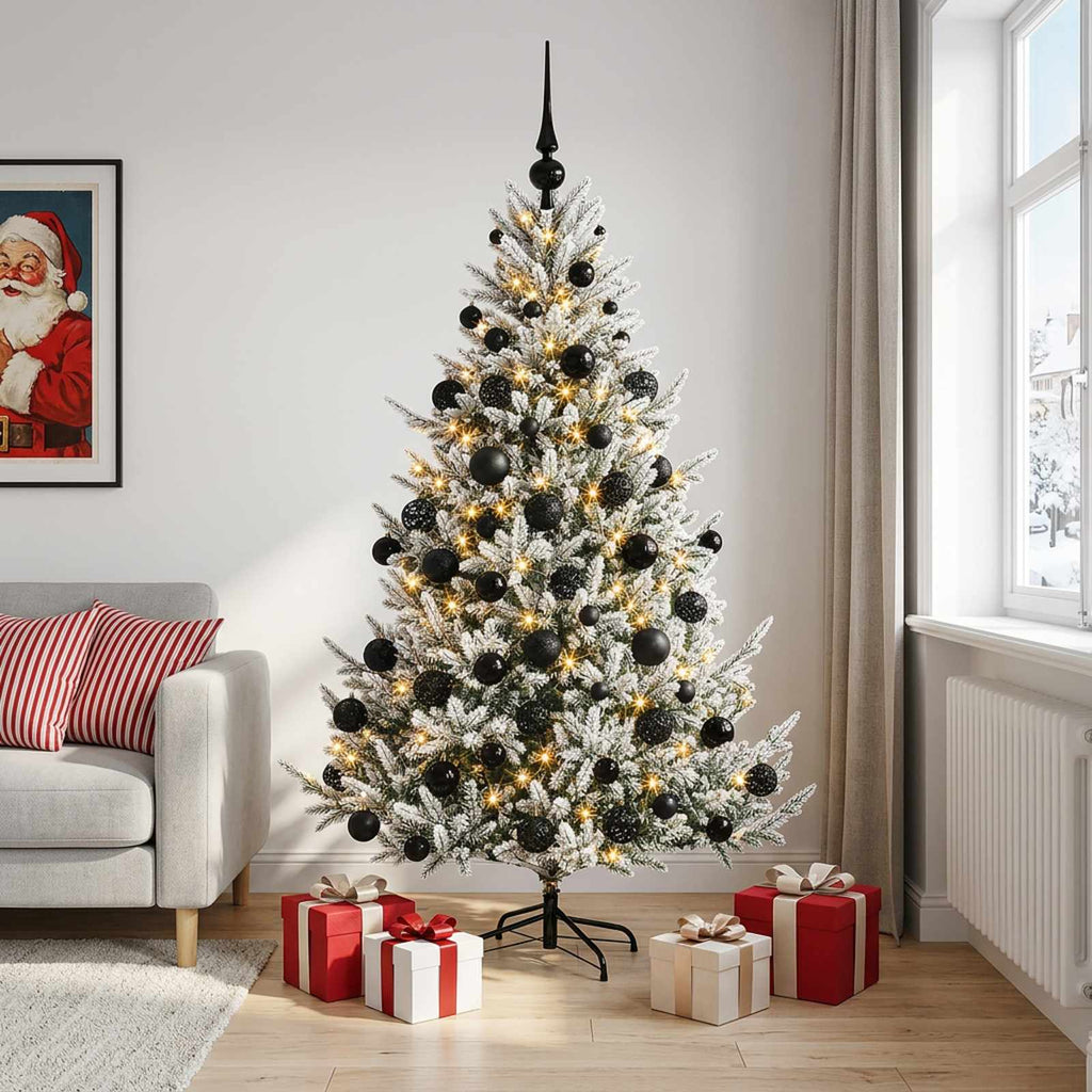 vidaXL Sztuczna choinka z bombką 210 cm 300 LED Ciepła biel