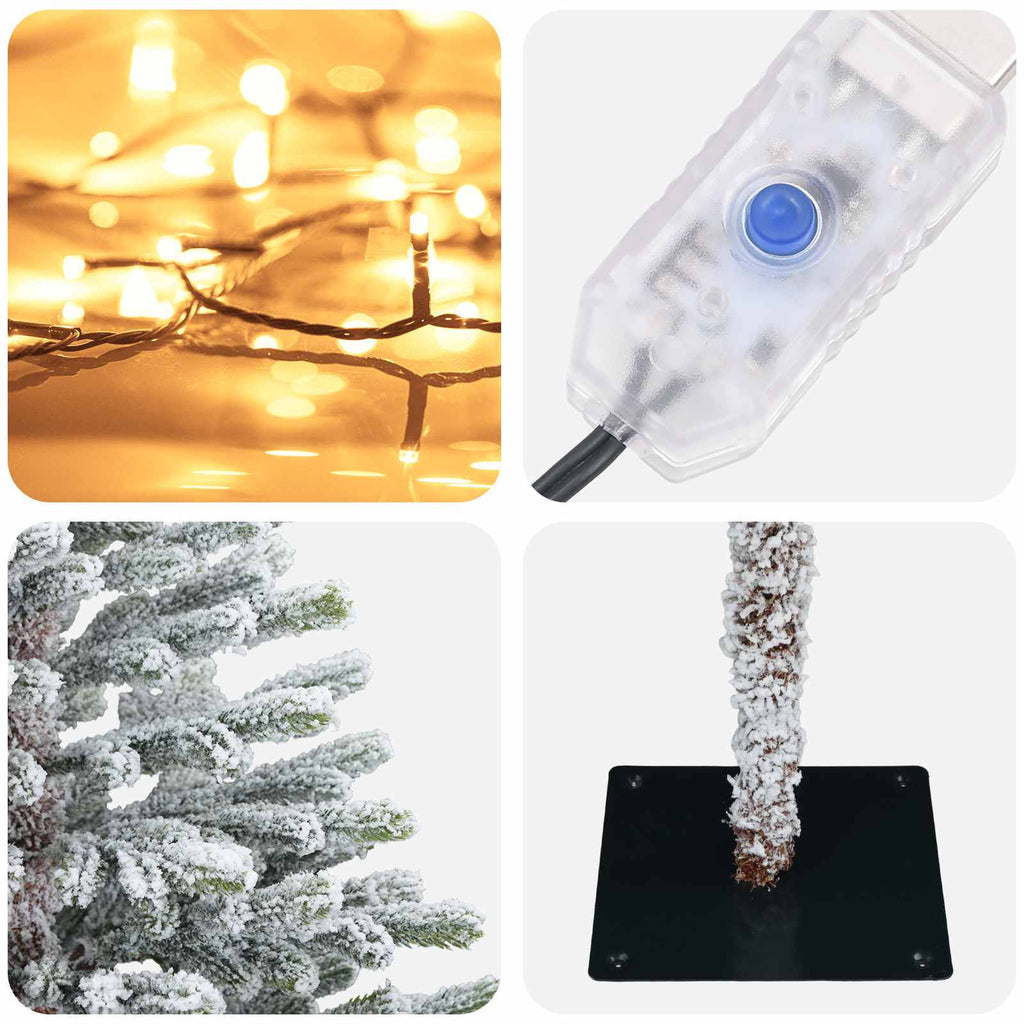 vidaXL Sztuczna choinka z bombką 210 cm 300 LED Ciepła biel