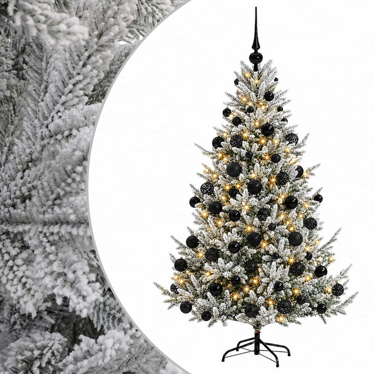 vidaXL Sztuczna choinka z bombką 210 cm 300 LED Ciepła biel