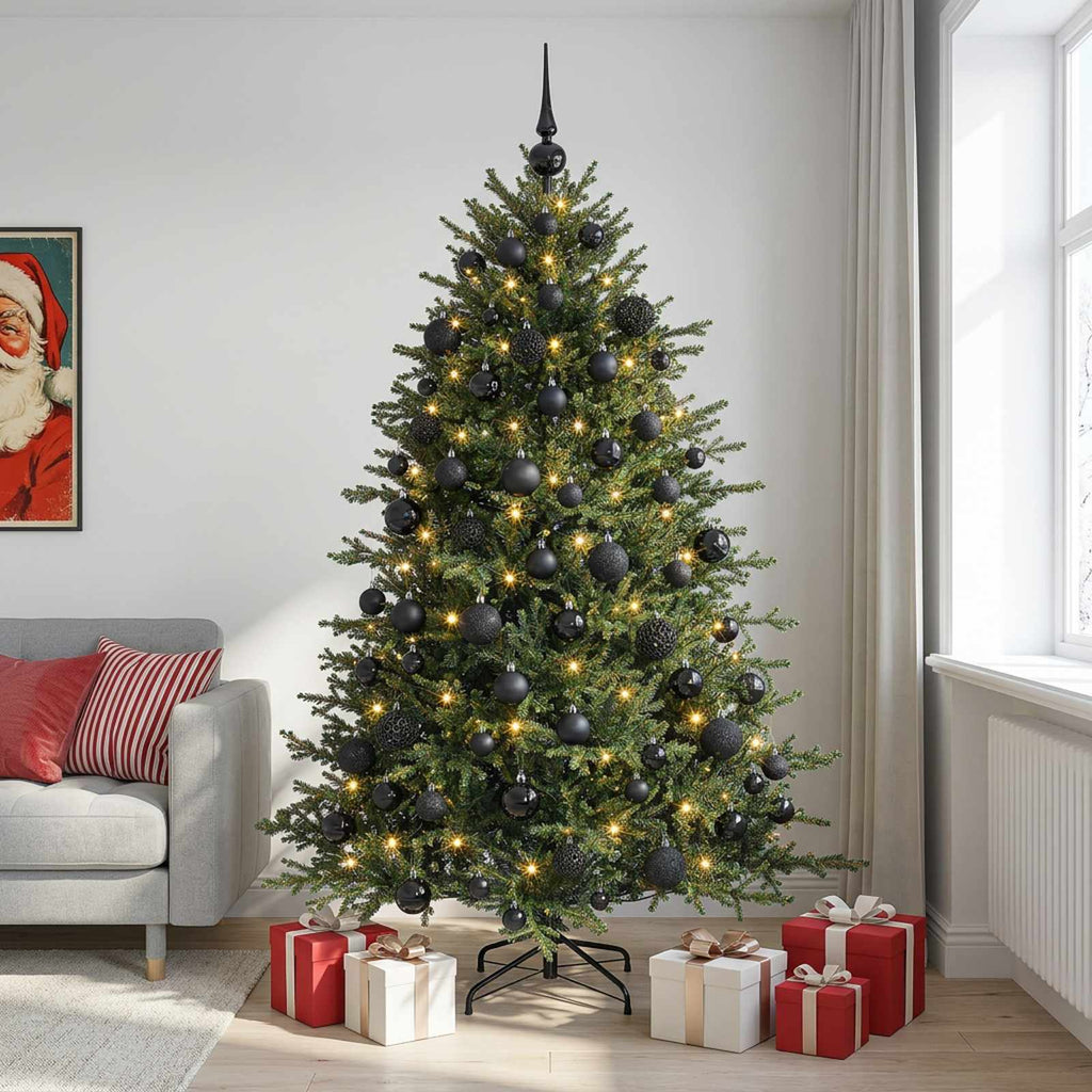vidaXL Sztuczna choinka z bombką 210 cm 300 LED Ciepła biel