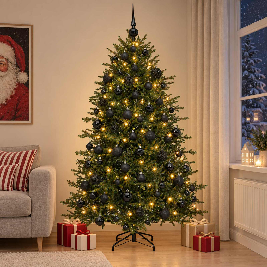 vidaXL Sztuczna choinka z bombką 210 cm 300 LED Ciepła biel
