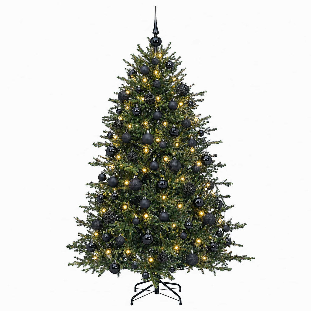 vidaXL Sztuczna choinka z bombką 210 cm 300 LED Ciepła biel