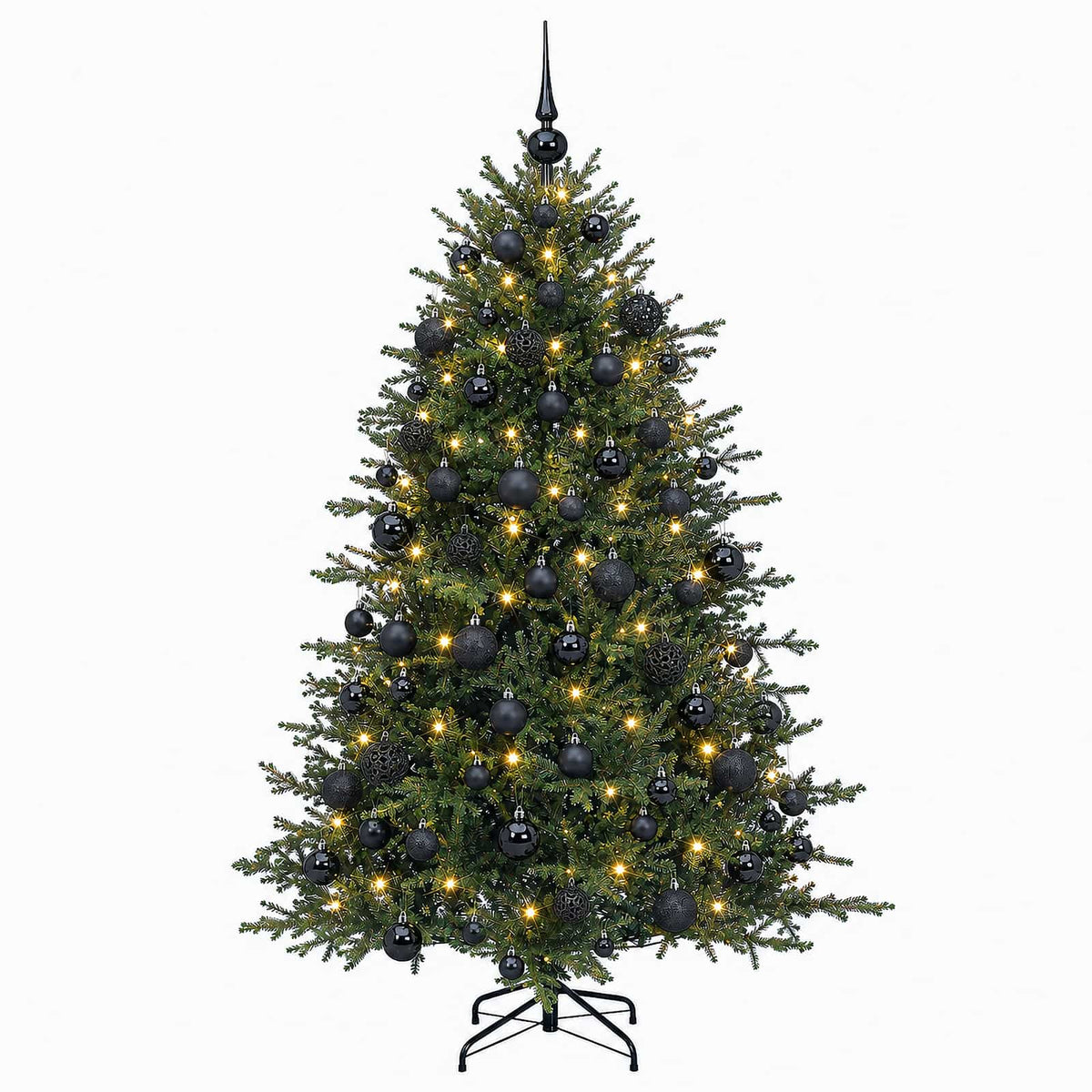 vidaXL Sztuczna choinka z bombką 210 cm 300 LED Ciepła biel