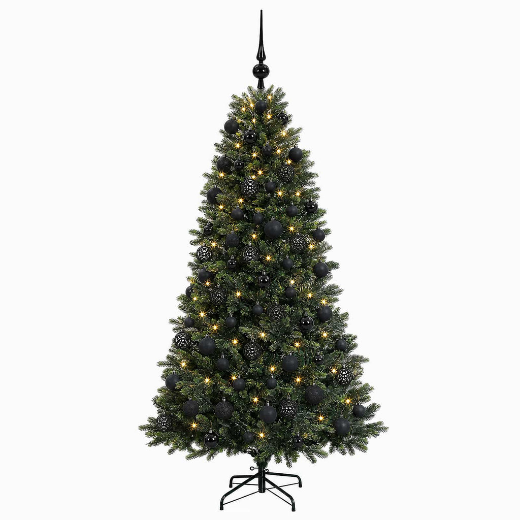 vidaXL Sztuczna choinka z bombkami 180 cm 300 LED Ciepła biel