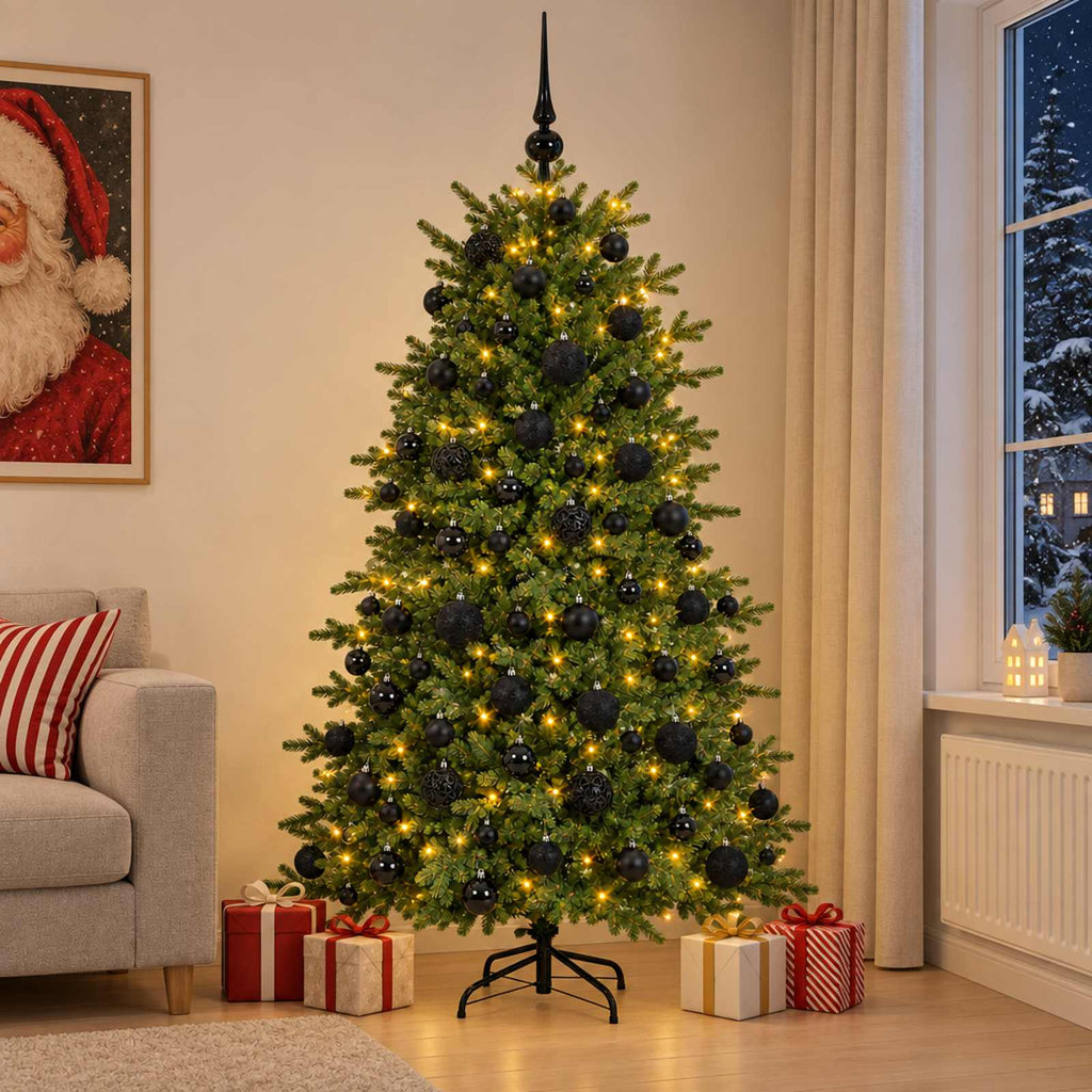 vidaXL Sztuczna choinka z bombką 180 cm 300 LED Ciepła biel