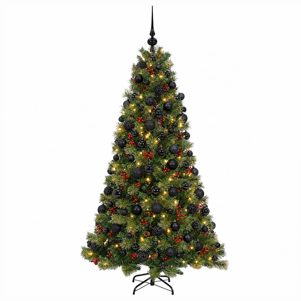 vidaXL Sztuczna choinka z bombką 180 cm 300 LED Ciepła biel