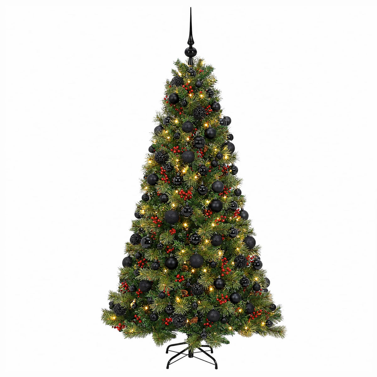 vidaXL Sztuczna choinka z bombką 180 cm 300 LED Ciepła biel